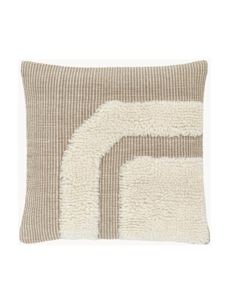 Ručně tkaný povlak na polštář Laine, Světle béžová, béžová, Š 45 cm, D 45 cm