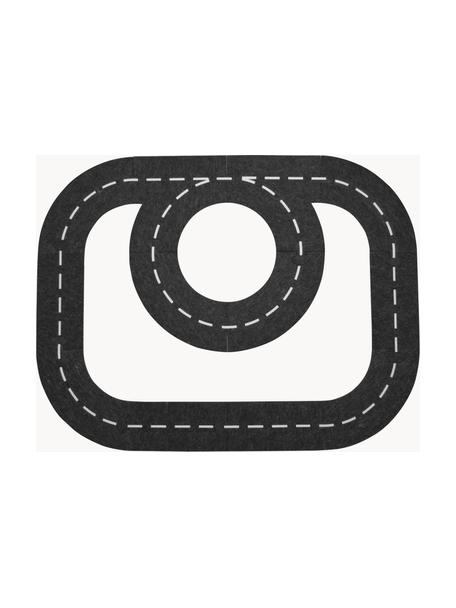 Circuit de voiture Roadway, 12 élém., Feutre (100 % polyester), Noir, larg. 113 x long. 87 cm