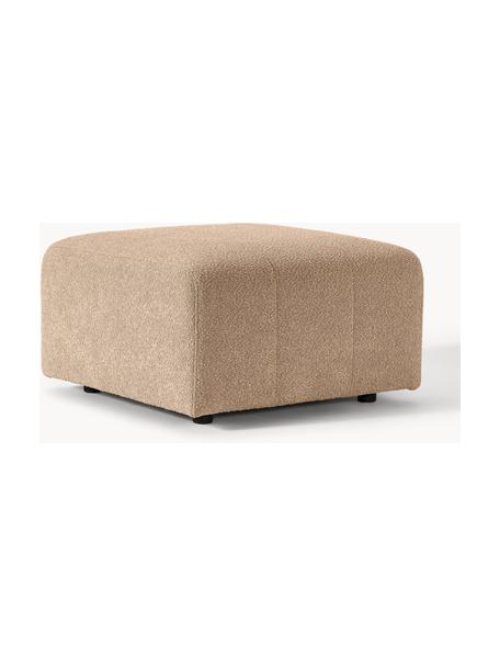 Puf bouclé Lena, Tapicerka: bouclé (93% poliester, 6%, Stelaż: drewno sosnowe, sklejka, , Nogi: tworzywo sztuczne, Jasnobrązowy bouclé, S 76 x G 76 cm