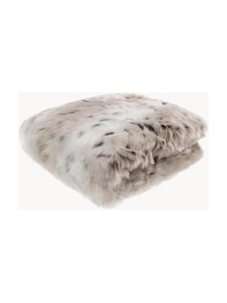 Plyšový pléd z umělé kožešiny ve vzhledu sněžného leoparda Skins, Odstíny béžové, Š 150 cm, D 200 cm