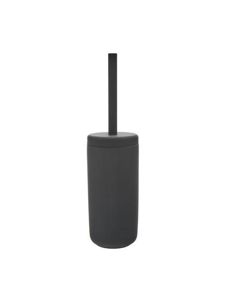 Szczotka toaletowa z pojemnikiem z kamionki Ume, Czarny, Ø 10 x W 39 cm