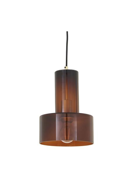 Lampa wisząca ze szkła Flowy, Brązowy, transparentny, Ø 20 x W 27 cm