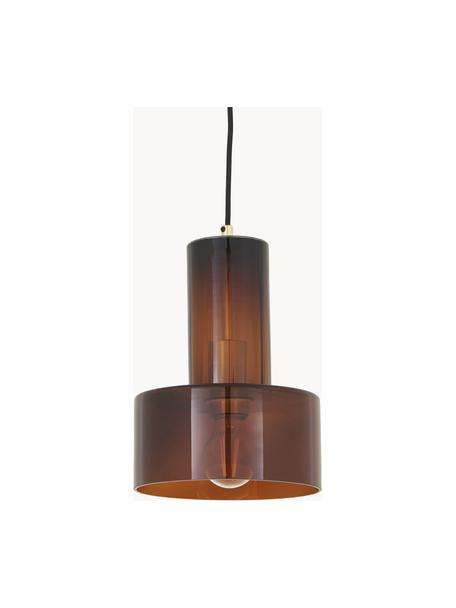 Kleine hanglamp Flowy van glas, Lampenkap: glas, geverfd, Bruin, transparant, Ø 20 x H 27 cm