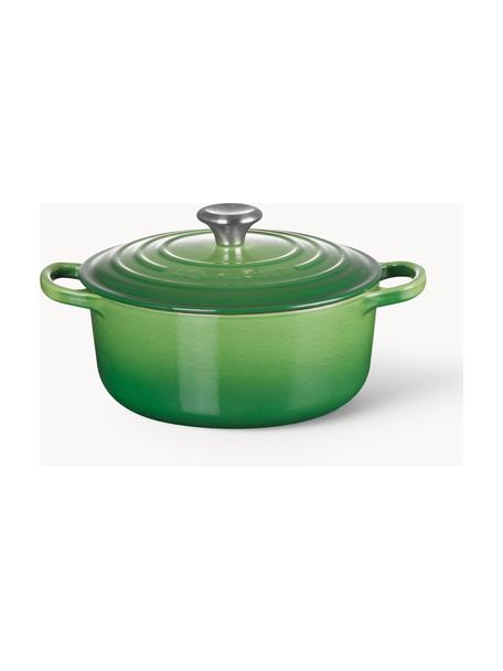 Cocotte ronde en fonte émaillée Signature Collection, Fonte, émaillée, Tons verts, Ø 20 x haut. 12 cm, 2,4 L