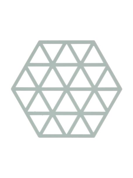 Siliconen panonderzetter Triangle, 2 stuks, Siliconen, Pastelblauw, B 14 x D 16 cm