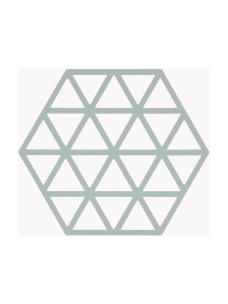 Silikon Topfuntersetzer Triangles, 2 Stück, Silikon, Salbeigrün, B 14 x L 16 cm, 2 Stück