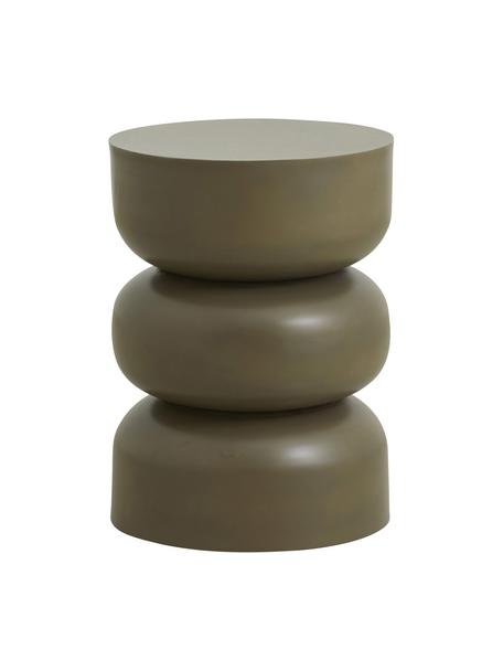 Tavolino rotondo in metallo Alma, Metallo rivestito, Verde, Ø 36 x Alt. 50 cm