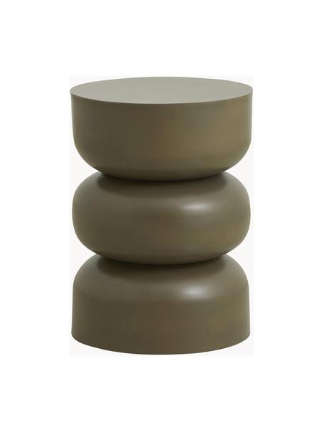 Tavolino rotondo in metallo Alma, Metallo rivestito, Verde, Ø 36 x Alt. 50 cm