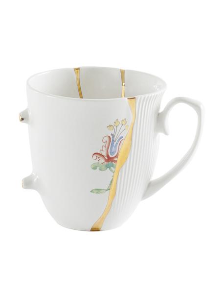 Designer Porzellan-Tasse Kintsugi, Dekor: Gold, Weiss, Ø 9 x H 9 cm, 325 ml
