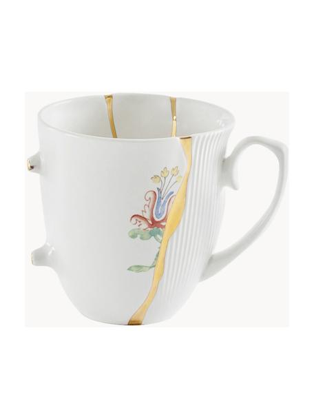 Taza de porcelana Kintsugi, Blanco, dorado, Ø 9 x Al 9 cm, 325 ml