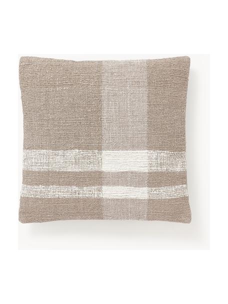 Housse de coussin 45x45 décorative Brennan, Beige, larg. 45 x long. 45 cm