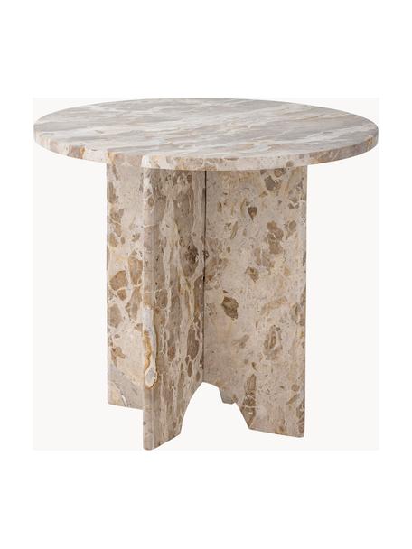 Table d'appoint ronde en marbre Jasmia, Marbre, Beige, marbré, Ø 46 x haut. 42 cm