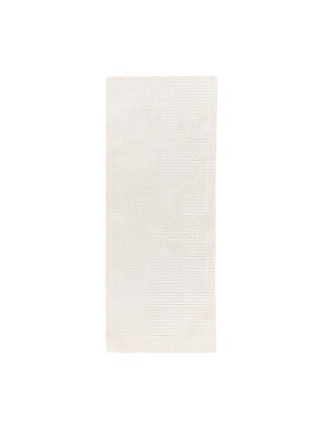 Behúň s vysokým vlasom a reliéfnou štruktúrou Wes, 100% polyester s certifikátom GRS, Krémovobiela, Š 80 x D 200 cm