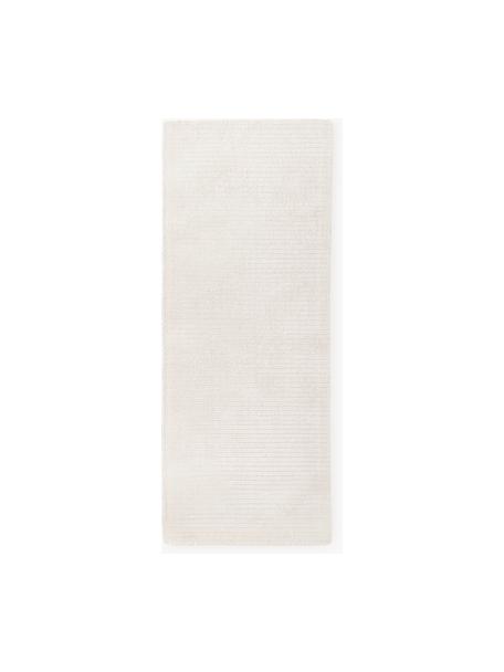 Tapis de couloir moelleux tissé main Wes, 100 % polyester, certifié GRS, Blanc crème, larg. 80 x long. 200 cm