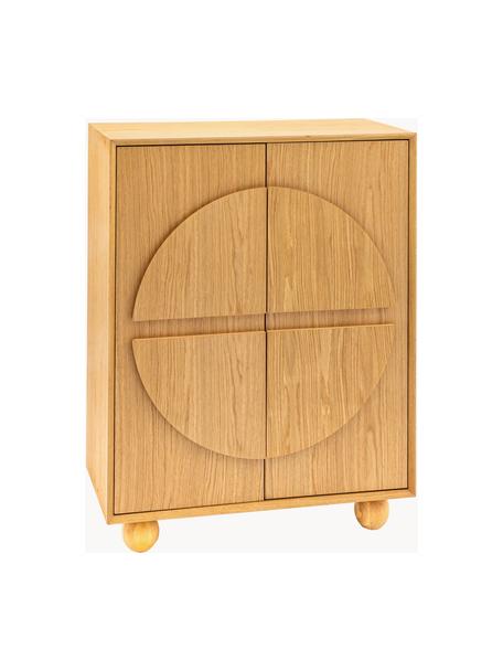 Credenza alta in legno Geo, Gambe: legno di quercia, Legno, Larg. 85 x Alt. 110 cm