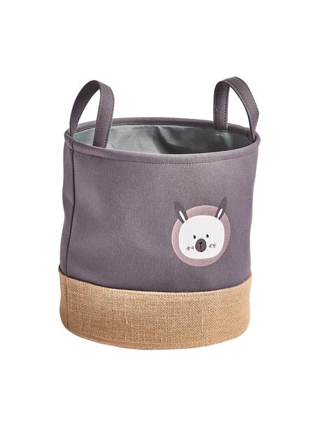 Panier de rangement enfant Hase, Polyester, jute, Lilas, gris, beige, Ø 30 x haut. 29 cm