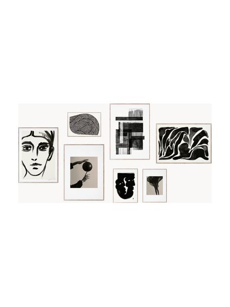 Set 7 poster Artwall n. 16, Cornice: legno di pino, Nero, bianco, Larg. 610 x Alt. 430 cm