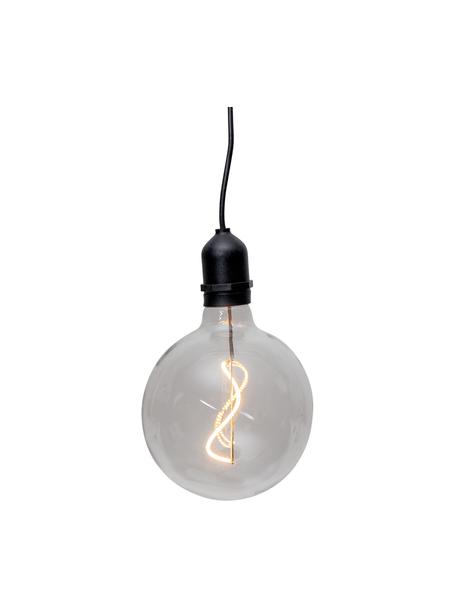 Mobiel hanglamp Bowl met tijdschakelaar, Lampenkap: glas, Fitting: kunststof, Transparant, zwart, 13 x 18 cm
