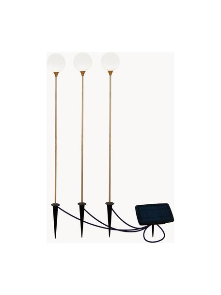 Set 3 lampade solari a LED Bruna, Paralume: plastica, Trasparente, dorato, nero, Ø 8 x Alt. 80 cm