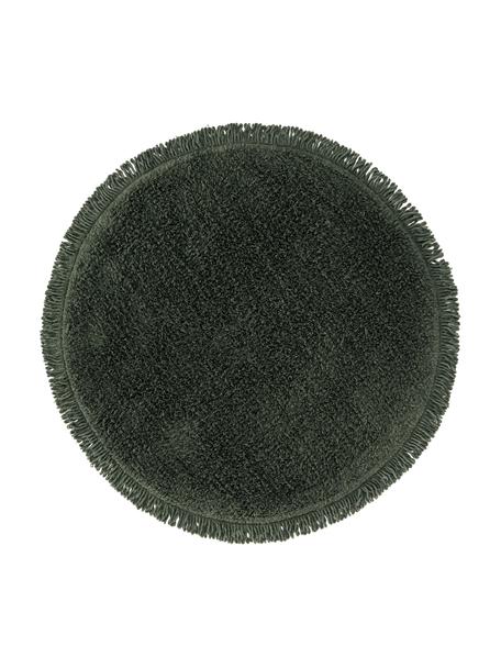 Kulatý koupelnový kobereček  z bavlny Loose, 100 % bavlna, Zelená, Ø 70 cm
