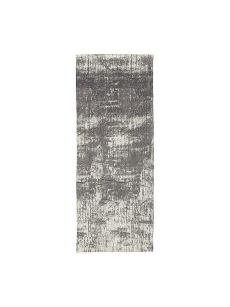 Ručně tkaný bavlněný běhoun ve vintage stylu Luise, Odstíny šedé a bílé, Š 80 cm, D 200 cm