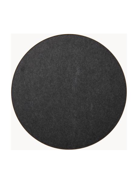 Rond prikbord Retell, Frame: gepoedercoat staal, Zwart, goudkleurig, Ø 80 cm