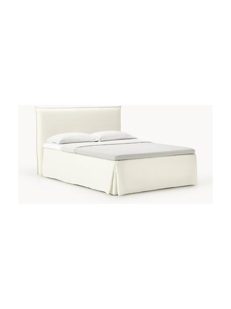 Boxspringbett Viola, Bezug: 54 % Polyester, 36 % Visk, Matratze: 7-Zonen-Taschenfederkern, Webstoff Off White, B 200 x L 200 cm, Härtegrad H2