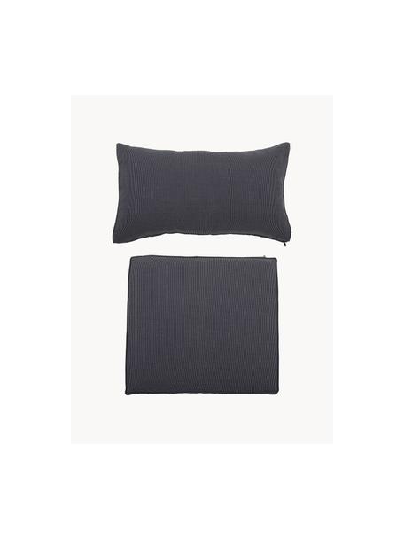 Housses de coussin Mundo, 2 élém., 100 % polyester, Anthracite, Lot de différentes tailles