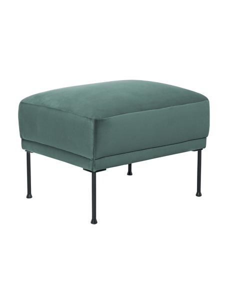 Sametová podnožka s kovovými nohami Fluente, Světle zelená, Š 62 cm, V 46 cm