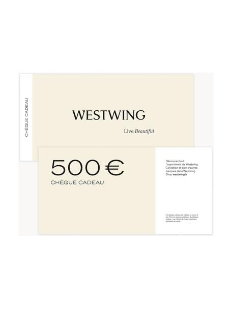 Chèque cadeau, Chèque cadeau sur papier élégant, enveloppe de haute qualité, Blanc crème, noir, 500