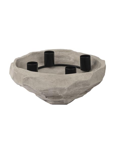 Kandelaar Nuki van steen, Schaal: steen, Grijs, Ø 23 x H 10 cm