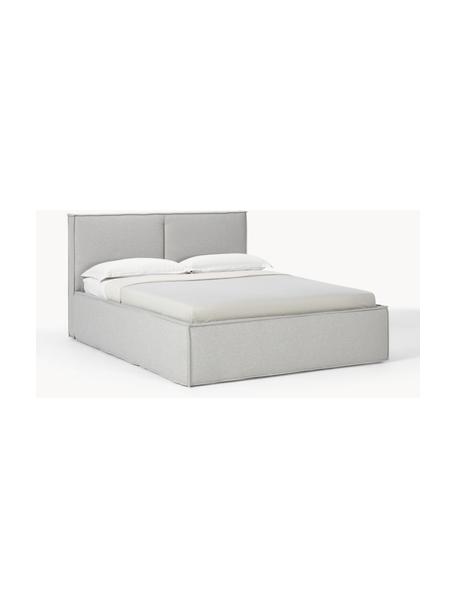 Gestoffeerd bed Dream met opbergruimte, Bekleding: polyester (gestructureerd, Frame: massief grenenhout en pla, Geweven stof lichtgrijs, B 180 x L 200 cm