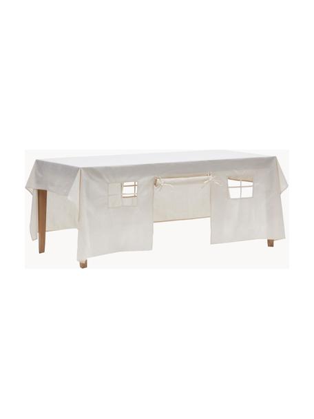 Nappe en forme de maison Temis, 100% coton, Blanc cassé, Pour 6-8 personnes (long. 230 x larg. 210 cm)