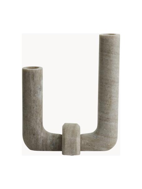 Marmeren kandelaar Vaca, 2 stuks, Marmer, Beige, gemarmerd, B 17 x H 21 cm