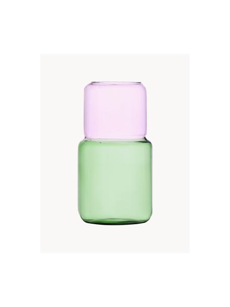 Vaso fatto a mano Revolve, Vetro borosilicato, Rosa chiaro, verde chiaro, trasparente, Ø 13 x Alt. 25 cm