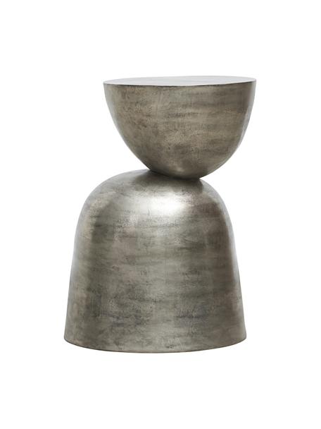 Moderner Beistelltisch Heena aus Metall, Aluminium, oxidiert, Silberfarben, Ø 40 x H 55 cm