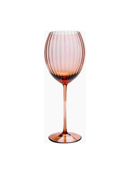 Sada ručně vyrobených sklenic na bílé víno Lyon, 2 díly, Sklo, Terakotová, Ø 7 cm, V 23 cm, 380 ml