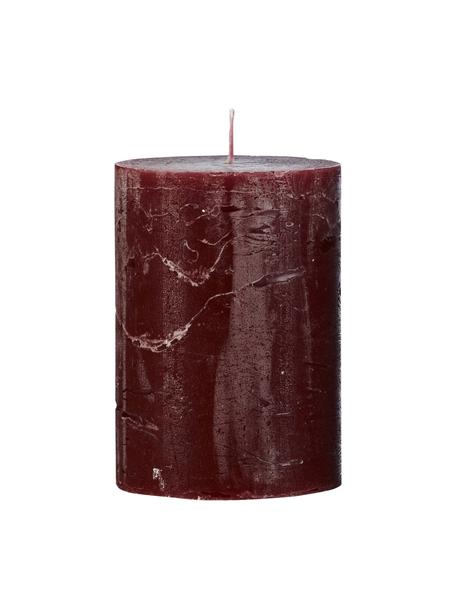 Candela a colonna fatta a mano Rustic, Paraffina, Rosso vino, Ø 7 x Alt. 10 cm