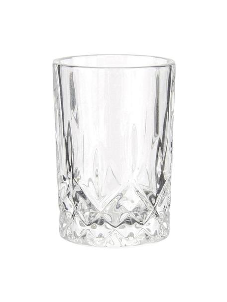 Bicchieri con motivo in rilievo Harvey 4 pz, Vetro, Trasparente, Ø 4 x Alt. 6 cm, 37 ml