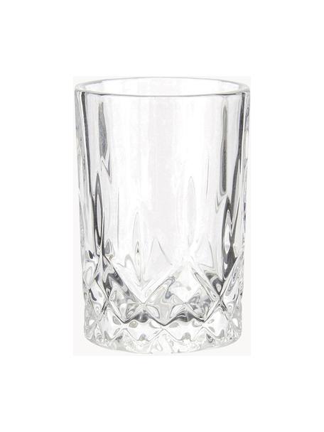 Bicchieri con motivo in rilievo Harvey 4 pz, Vetro, Trasparente, Ø 4 x Alt. 6 cm, 37 ml