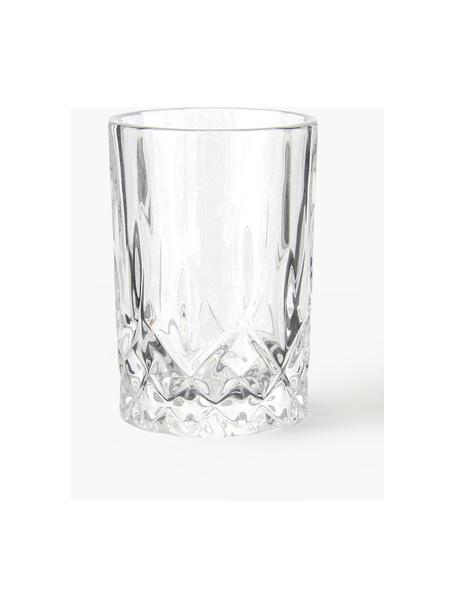 Vasos chupito con relieve Harvey, 4 uds., Vidrio, Transparente, Ø 4 x Al 6 cm, 37 ml