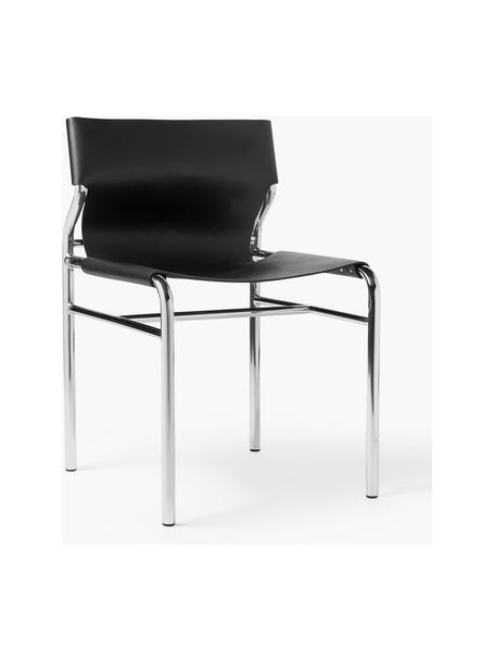 Chaise en cuir Haku, Noir, Ø 65 x haut. 55 cm