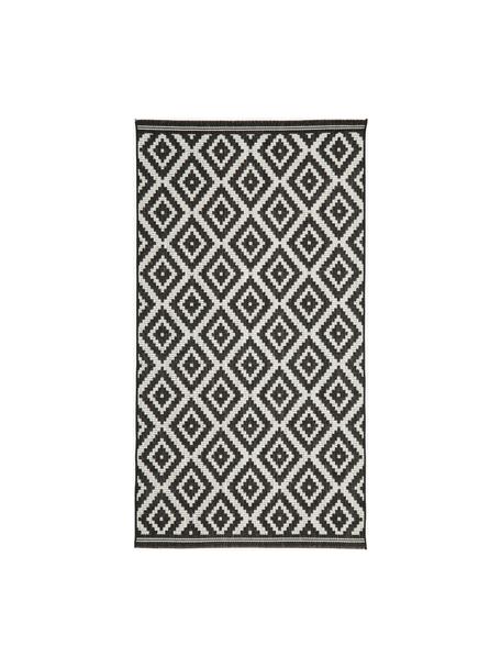 Interiérový/exteriérový koberec Miami, 70 % polypropylen, 30 % polyester, Černá, bílá, Š 80 cm, D 150 cm (velikost XS)
