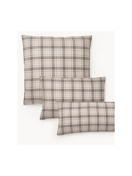 Kockovaná flanelová obliečka na vankúš Linsay, Béžová, Š 70 x D 80 cm