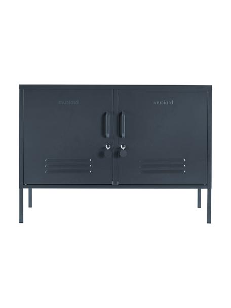 Kovová komoda s dvierkami Mustard, Oceľ s práškovým náterom, Antracitová, Š 100 x V 72 cm