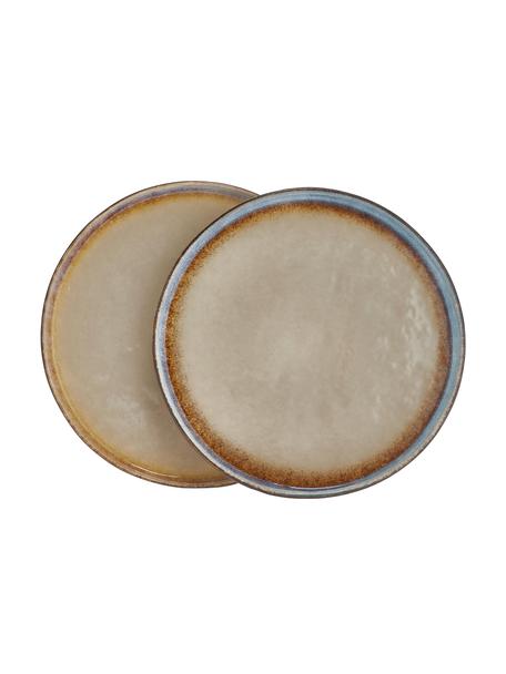 Piattino da dessert artigianale Nomimono 2 pz, Gres, Grigio- e tonalità beige, Ø 17 cm
