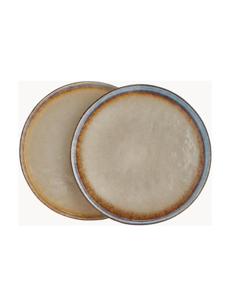 Ručně vyrobený dezertní talíř Nomimono, 2 ks, Kamenina, Greige, Ø 17 cm
