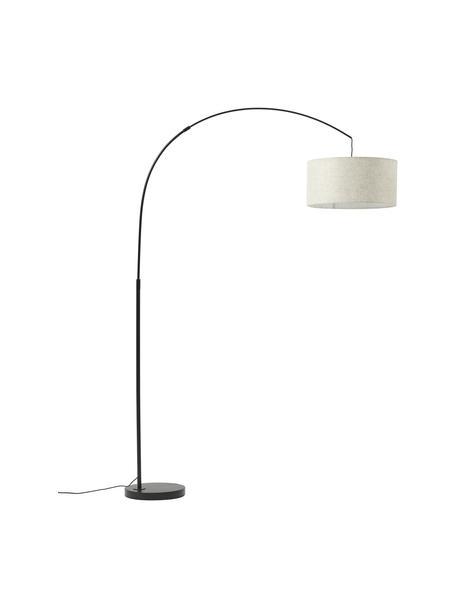 Grand lampadaire arc Niels, Beige, noir, larg. 157 x haut. 218 cm