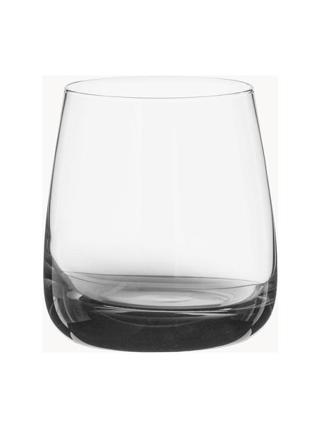 Ručně foukaná sklenice Smoke, 4 ks, Foukané sklo (sodnovápenaté), Transparentní, šedá, Ø 9 cm, V 10 cm, 350 ml