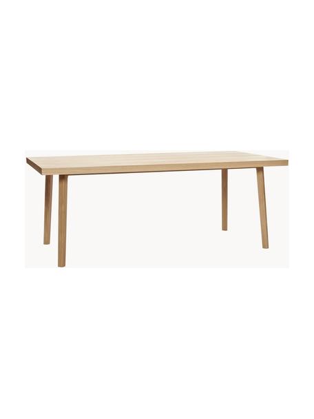 Tavolo in legno di quercia con motivo spina di pesce Herringbone, 160 x 80 cm, Legno di quercia certificato FSC (Forest Stewardship Council), Legno di quercia, Larg. 200 x Prof. 100 cm